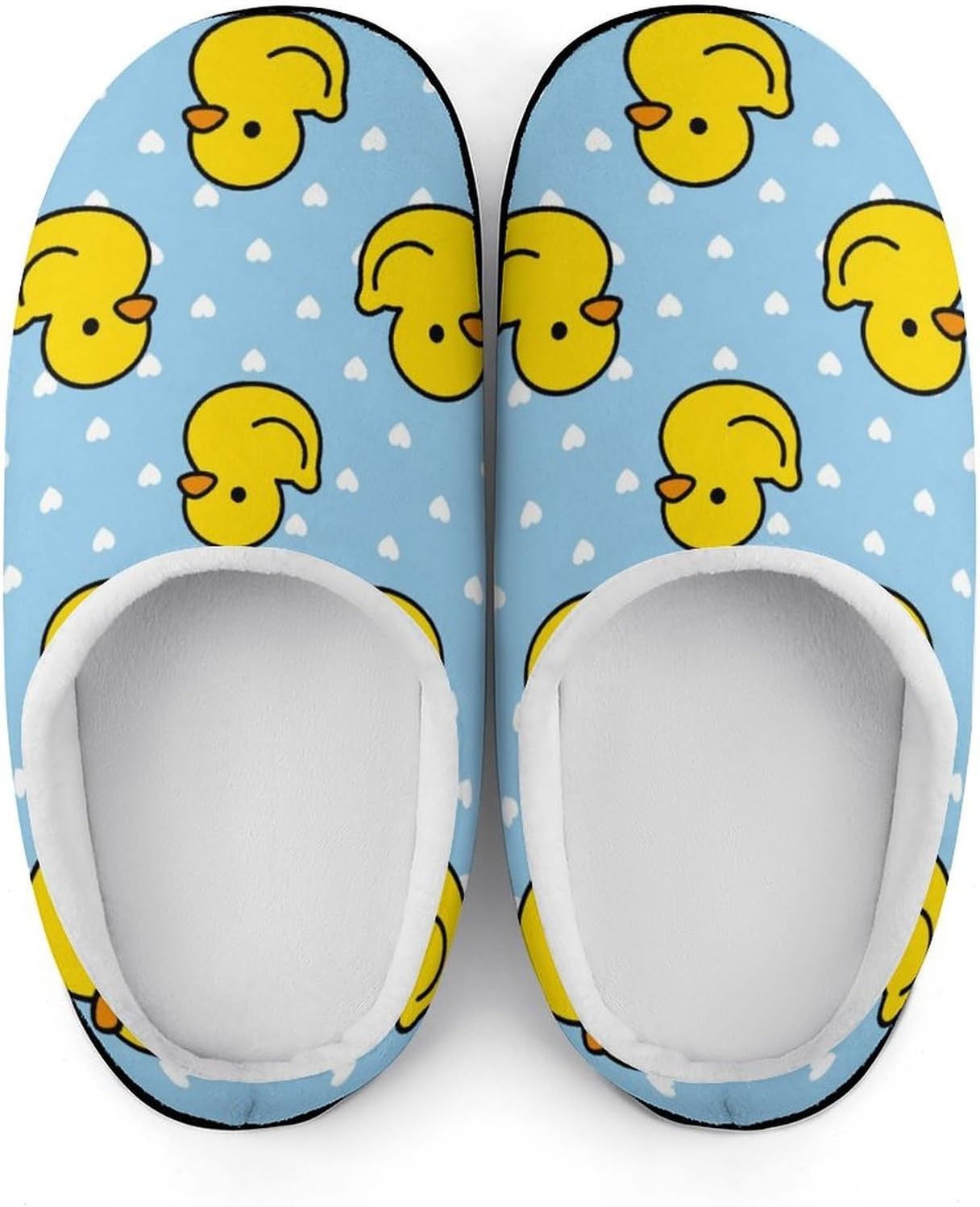 Cartoon Yellow Duck Women's House Slippers Memory Foam Warm Shoes Spa Rubber Sole Indoor Outdoor