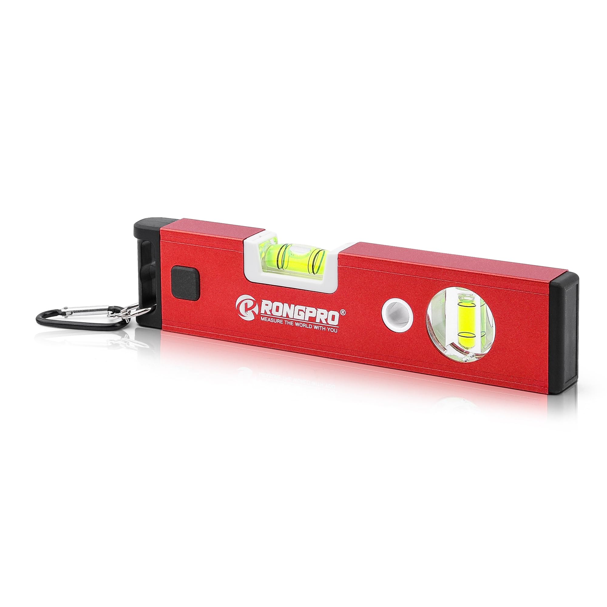 9 Inch Torpedo Level, Magnetic Level Tool with 90°/180° Bubbles, Aluminum Alloy Construction, Shock Resistant Bubble Level Tool (Hiking Buckle)