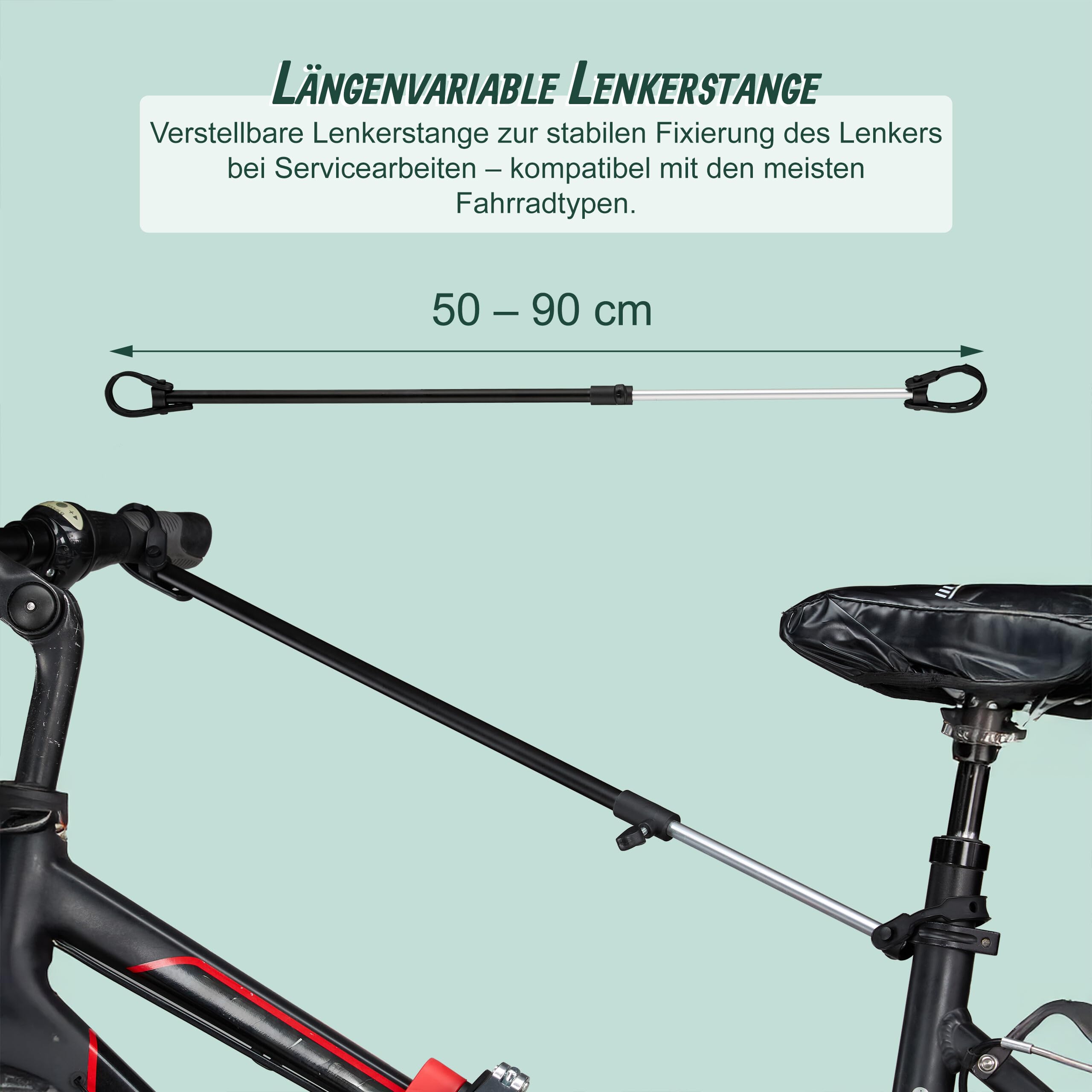 Relaxdays Fahrradmontageständer Reparaturständer mit Werkzeugablage – klappbar & höhenverstellbar – schwarzer Montageständer vierbeinig stabil mit festem Stand – Stahl pulverbeschichtet, 10017183, STANDARD