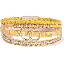 FANCY SHINY Boho Leather Wrap Bracelet Stackable Infinity Chunky Cuff Bracelets Western Hippie Outfits Jewelry Valentine Gifts for Women