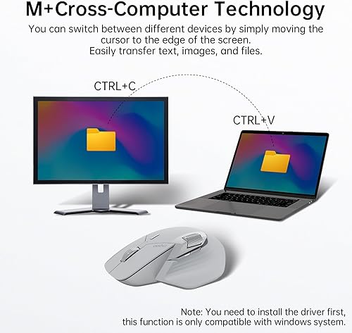 Miniatura 4 de Rapoo Ratón inalámbrico multidispositivo MT760, conexión multimodo Bluetooth 5.0 y 2.4G, hasta 4 dispositivos, 11 botones programables, 4K DPI,