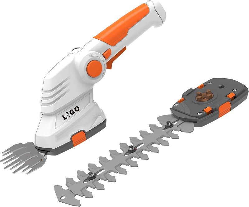 LIGO 2-in-1 Cordless Grass Shear and Shrub Trimmer, 7.2V Lightweight Handheld Lawn Edger & Hedge Clipper with Rechargeable Battery for Garden, Yard, and Bush Trimming