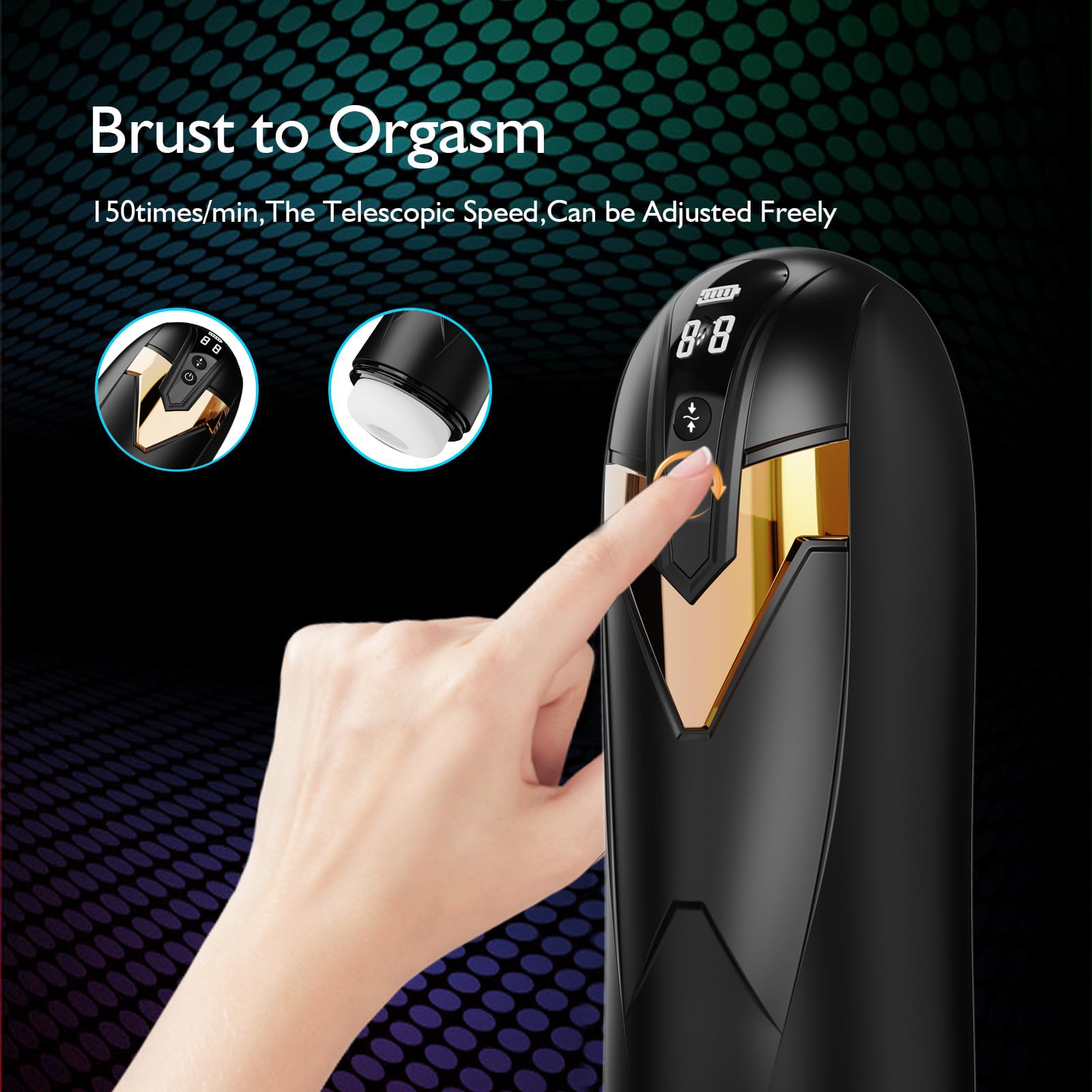 Masturbatore elettrico Tazza 9tion con 4 funzioni Telescopio Giocattoli del sesso per gli uomini masturbarsi schermo LCD Masturbatori vagina Rhea