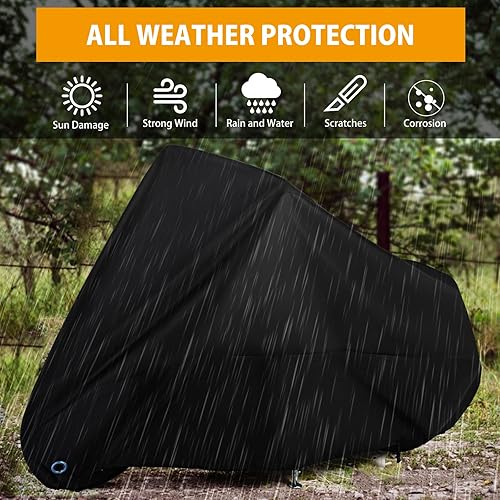 Miniatura 5 de Funda universal para motocicleta para todas las estaciones impermeable con agujeros de bloqueo y bolsa de almacenamiento funda para motocicleta XXL