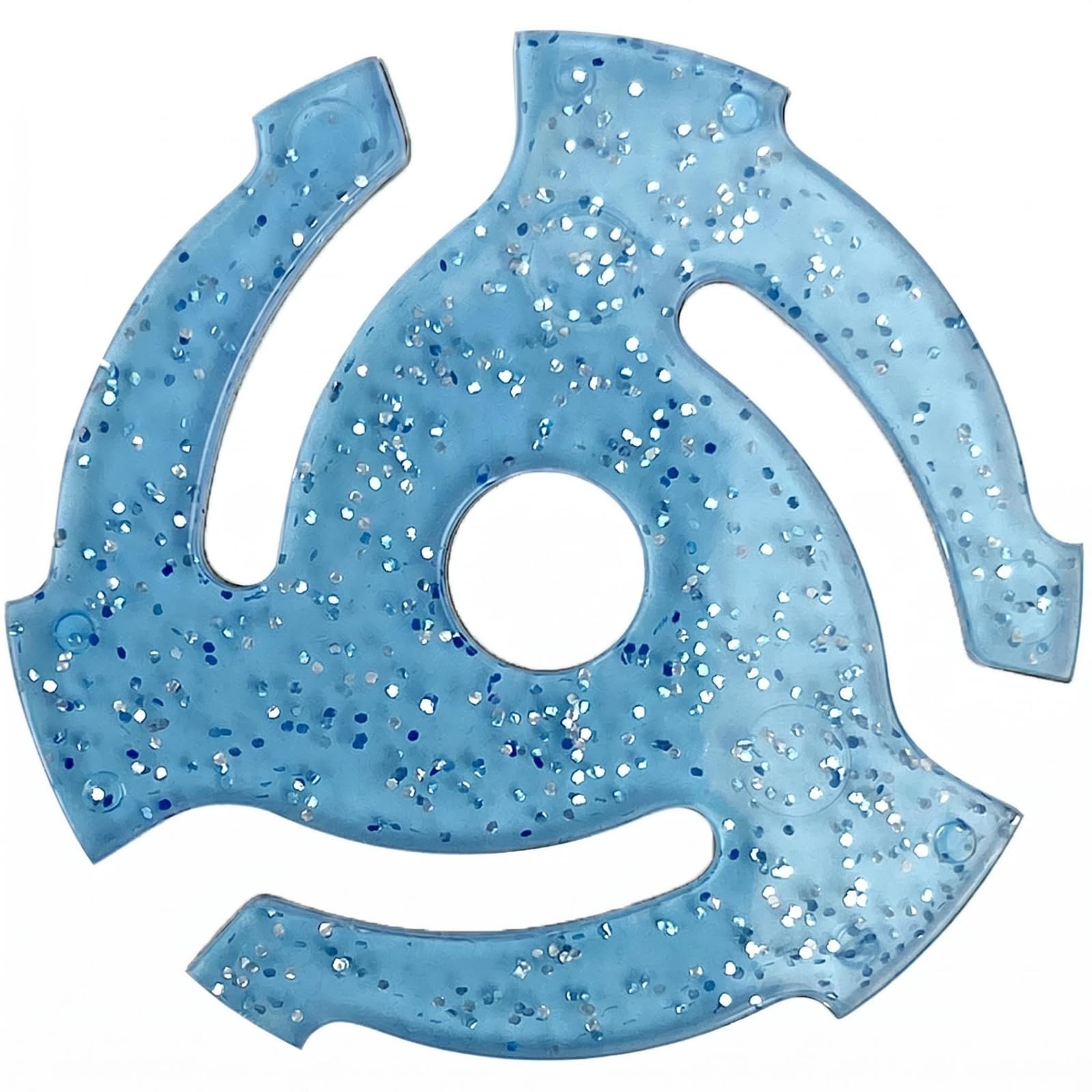 ABS Plastic LP 45 Adapter Glossy Finish 45 RPM Adapter Insert Speckled Vinyl Stabilizer Curved Design, Blue-image-21