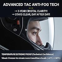 Vista 4 de Protector de visera universal para casco de motocicleta de cara completa, lente resistente a la niebla, inserto de visera transparente, película
