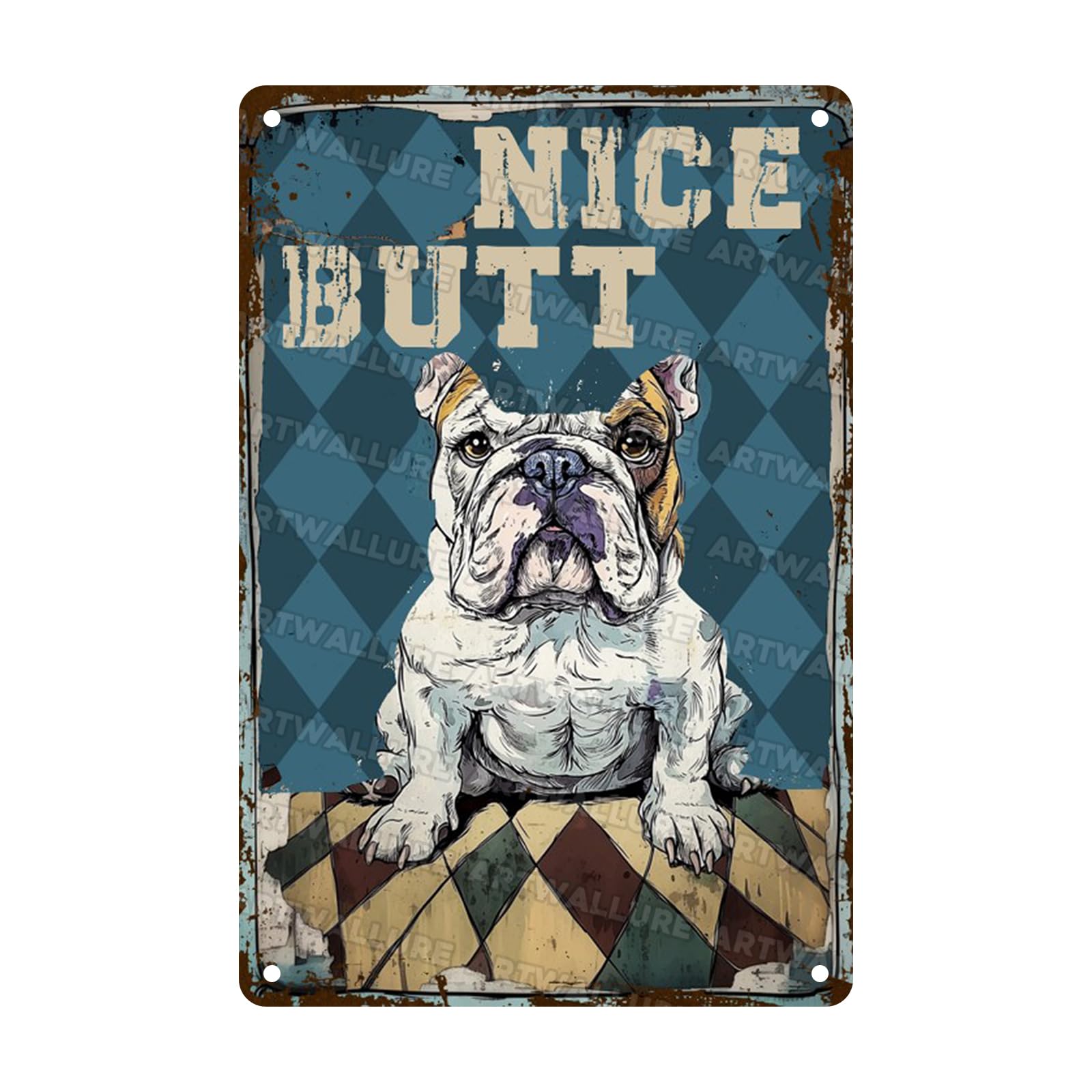 Boxer Metal Tin Sign Dog Bathroom Sign Retro Decor Home Kitchen Bar Cafe Bathroom Club Cave Wall Decor 8x12inch