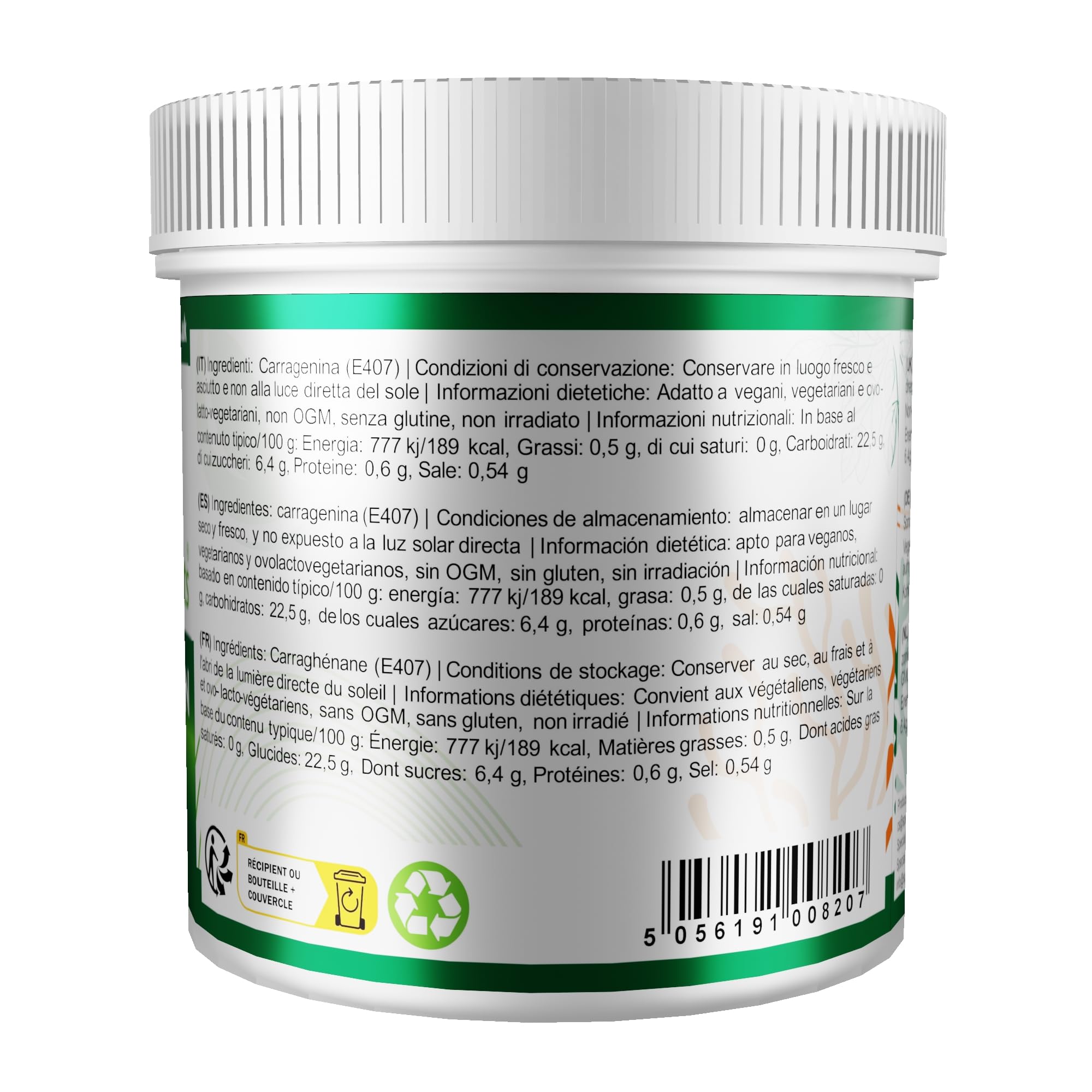 Special Ingredients Kappa-Carrageenan Pulver 5 kg - Geliermittel und Bindemittel für Molekulare Küche, Vegane Gelatine Alternative, Vegan, Glutenfrei & GVO-Frei - Premium-Qualität
