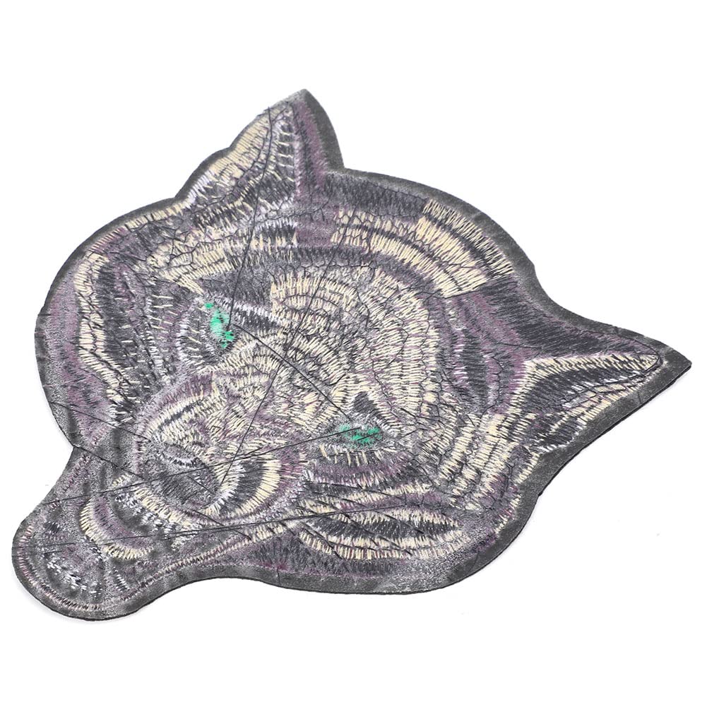 Patch Brodé Tête De Loup Grande Taille - Applique Thermocollante Pour Couture Et Scrapbooking