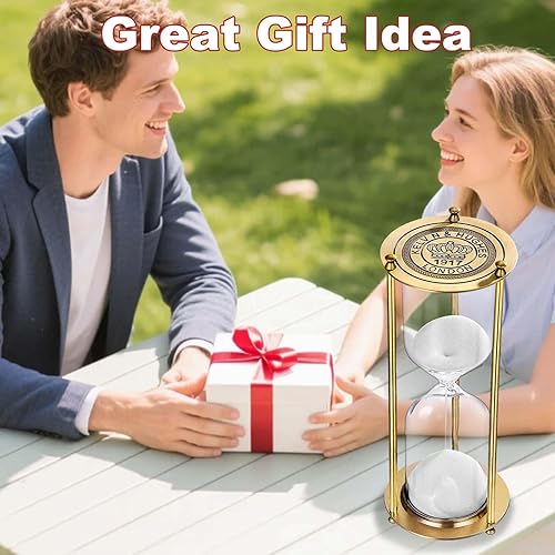 Miniatura 9 de Temporizador de reloj de arena de arena de 15 minutos, reloj de arena blanca de latón vintage, reloj de arena pequeño de metal de 15 minutos, reloj