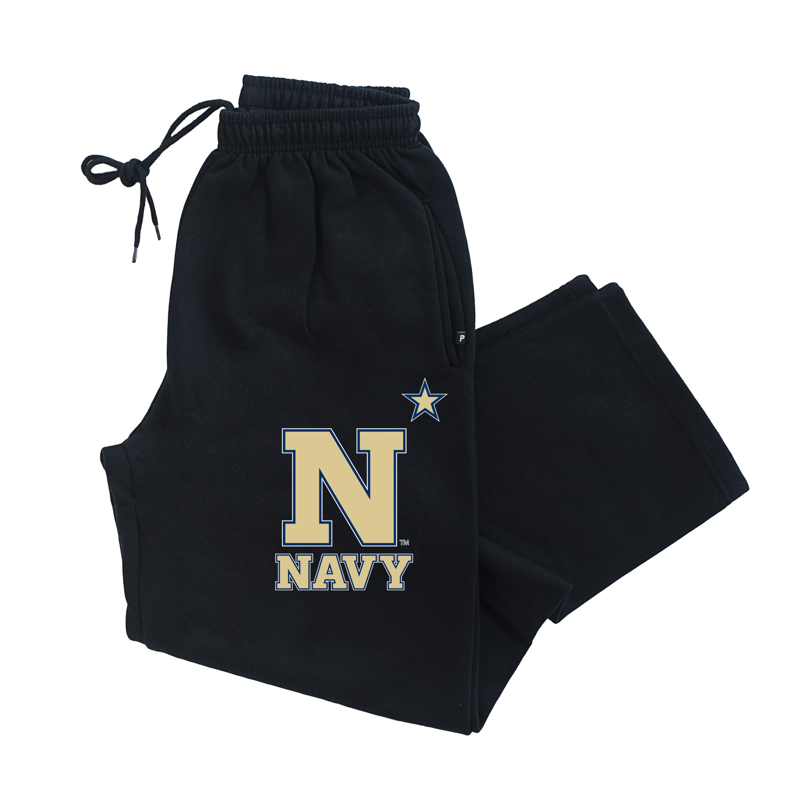 CornBorn Navy Midshipmen Sweatpants - Premium Fleece US Naval Academy Star Logo - Black - XL