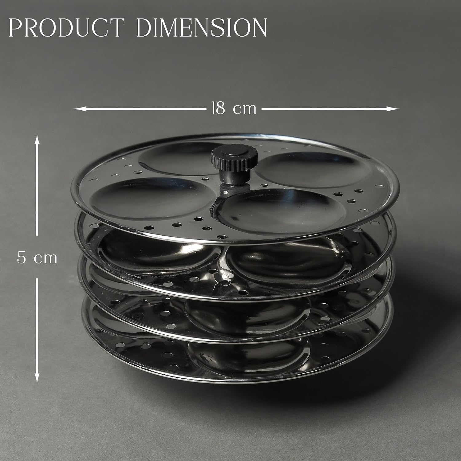 HOMORA Stainless Steel Idli Stand – 3, 4 Tier Options – Supreme Quality Idli Maker Rack for Soft Idlis – Durable Idli Steamer Accessory for Pressure Cookers & Instant Pots, Indian Cooking (Silver, 4 layer)