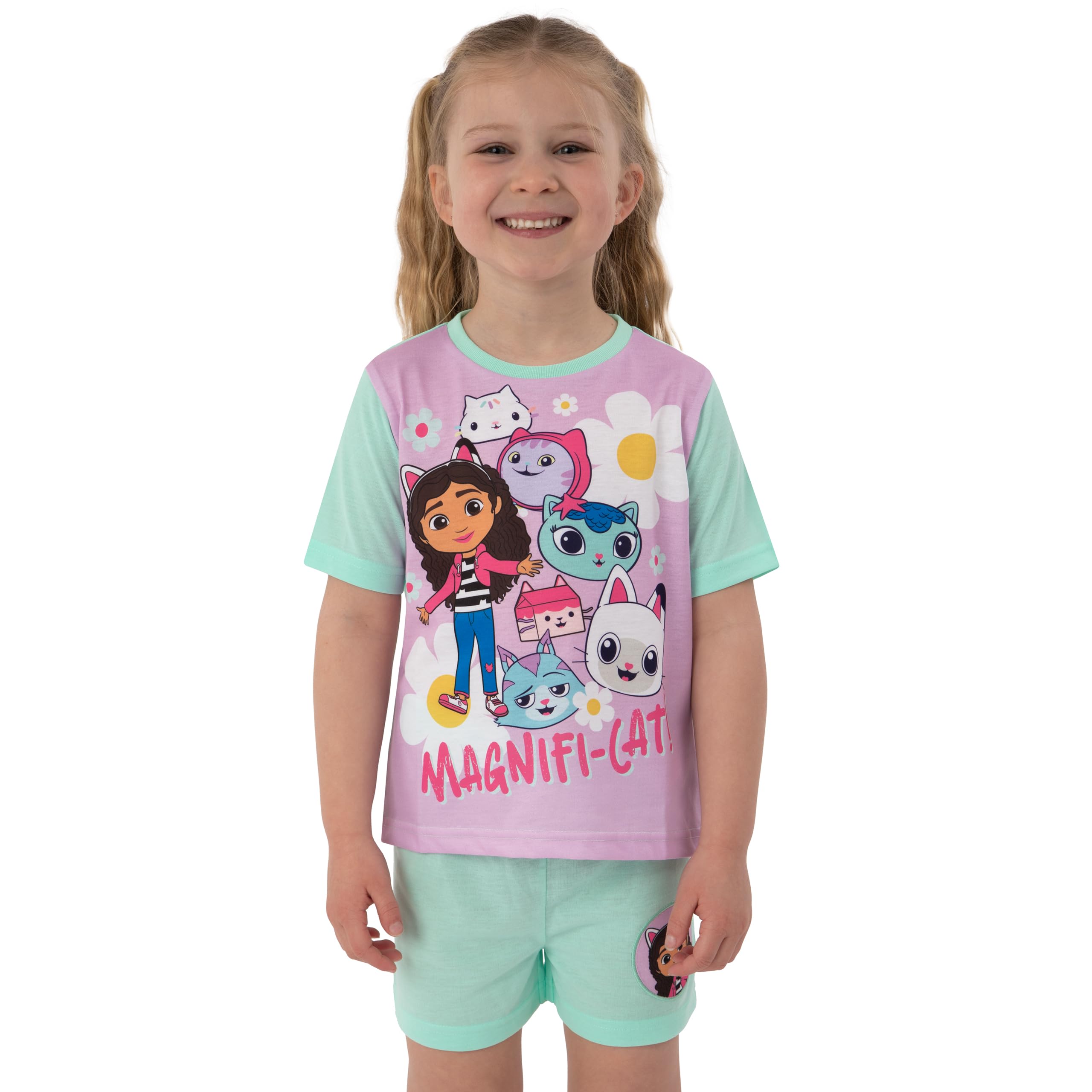 Dreamworks Gabby's Dollhouse Piżama Dziewczęca Krótki Rękaw, Letnie Piżamy Dla Dziewczynek, Uroczy Zestaw Piżamowy, Wiek 3–10 Lat