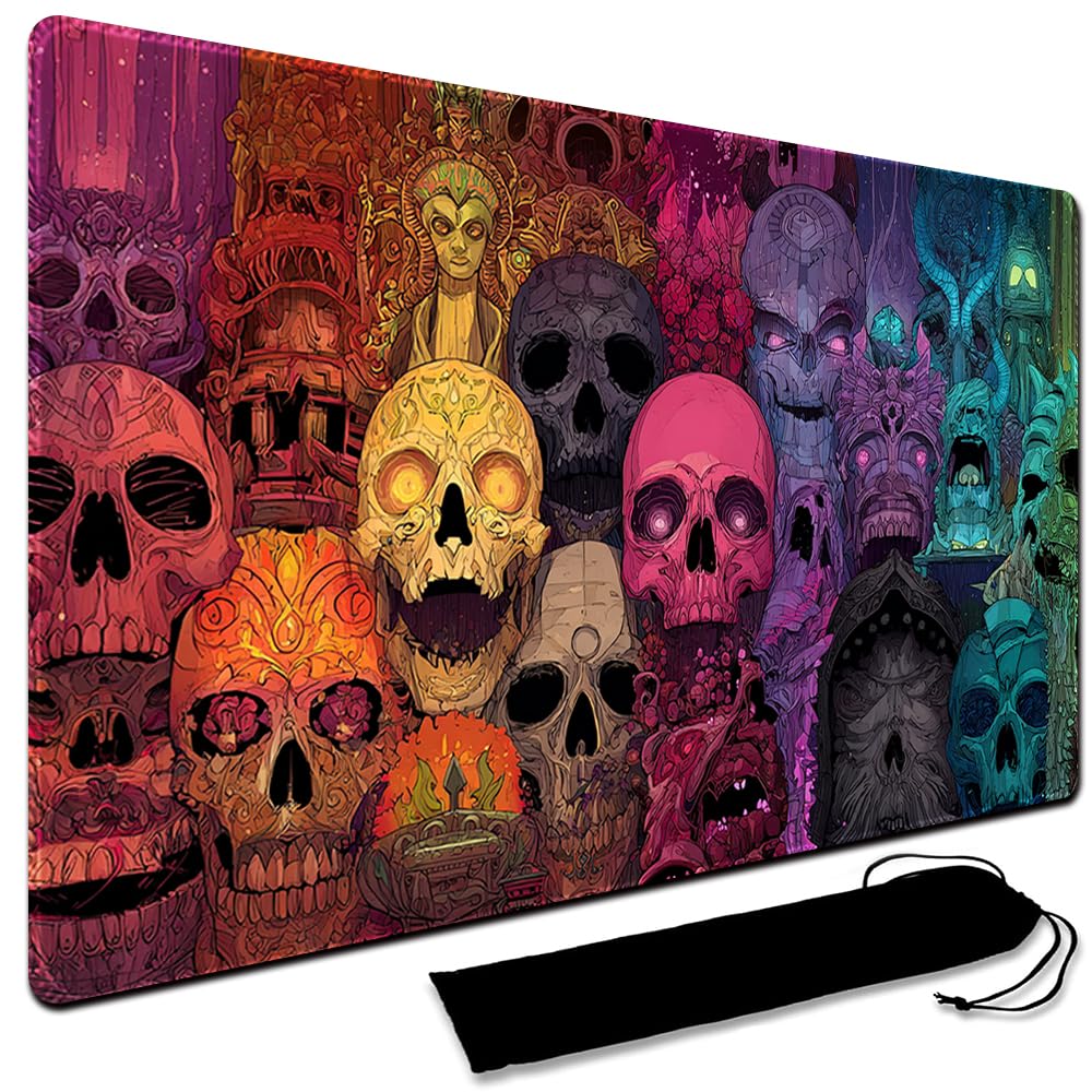 Large Art Gaming Playmat with Carrying bag, Custom Design Card Game Mat for mtg Playmat, Suture the edges,Compatible with Standard Card Sleeves 60CM x 35CM (No Zone,11)