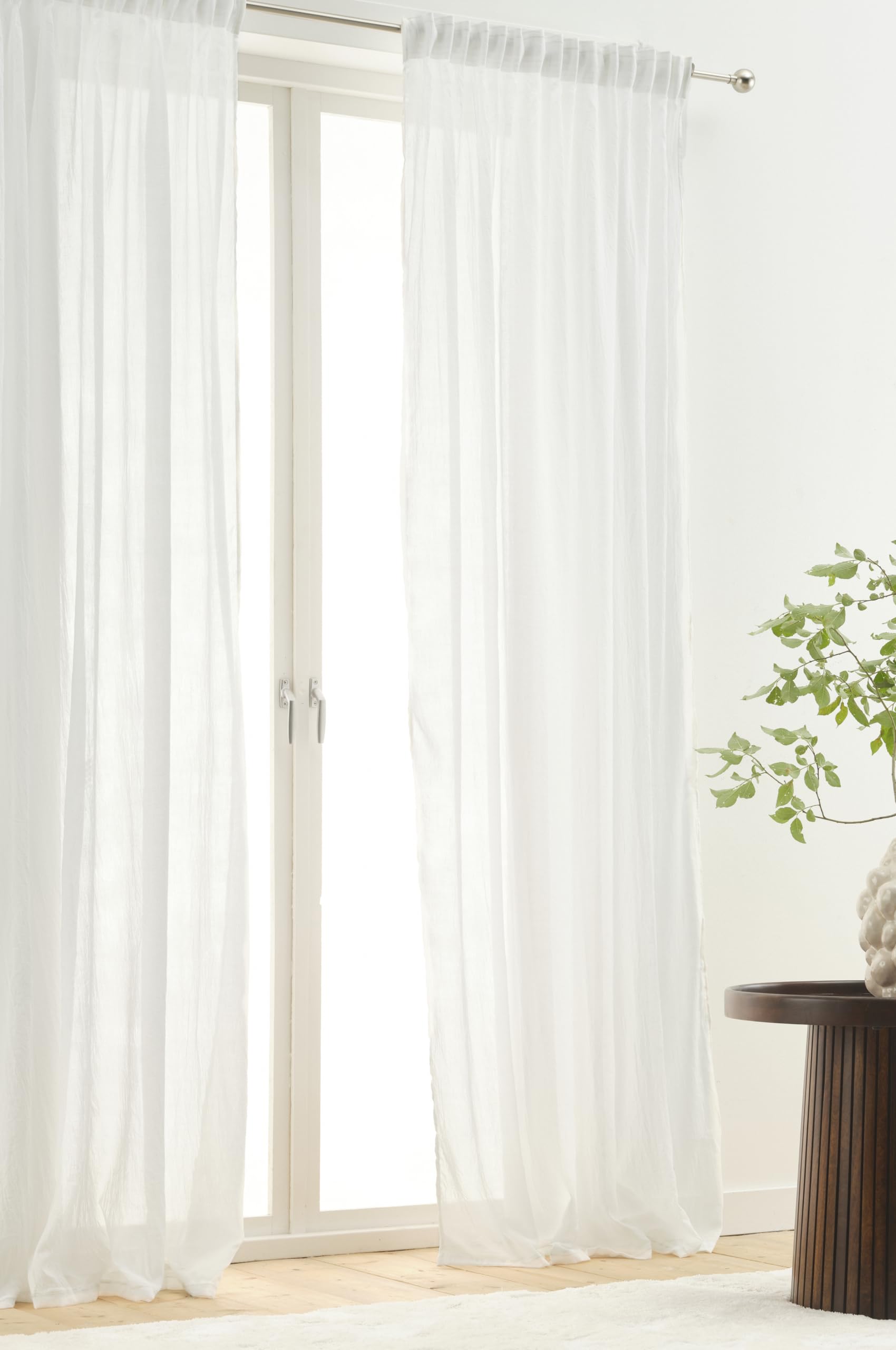 Jotex Set di 2 tende multiuso, in misto policotone, certificazione Oeko-TEX® Standard 100, cotone migliore, bianco, 140 x 300 cm
