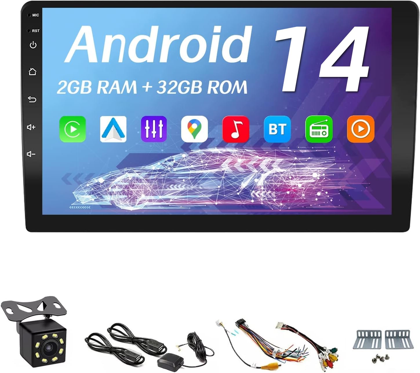 Amazon.com: 10 Inches Double Din Car Stereo, Apple CarPlay Screen