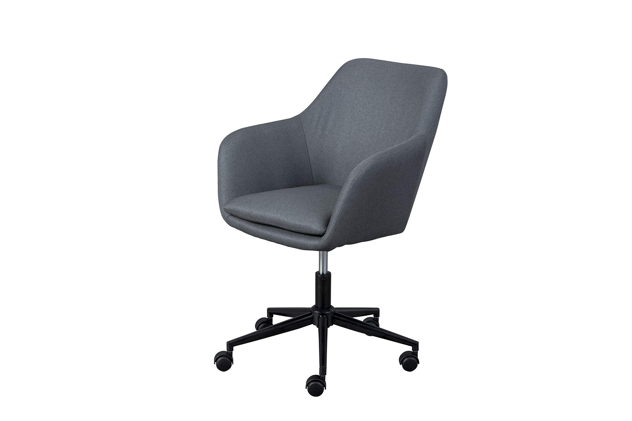 Inter Link - Sedia girevole - Sedia da ufficio - Home Office - Sedile a secchiello - Altezza regolabile - Ruote di sicurezza - Workrelaxed - Fino a circa 100 Kg - Grigio