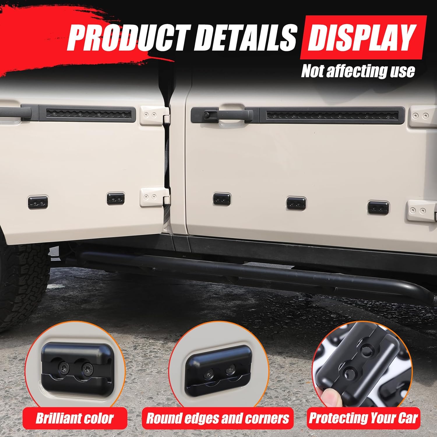 Car Door Panel L-Track Rails Rack Shelves and Expansion Base Compatible with INEOS Grenadier 2020-2024 2025+, Aluminum Alloy Car Door Multi-Function Expansion Rails Utility Belt (20PCS)