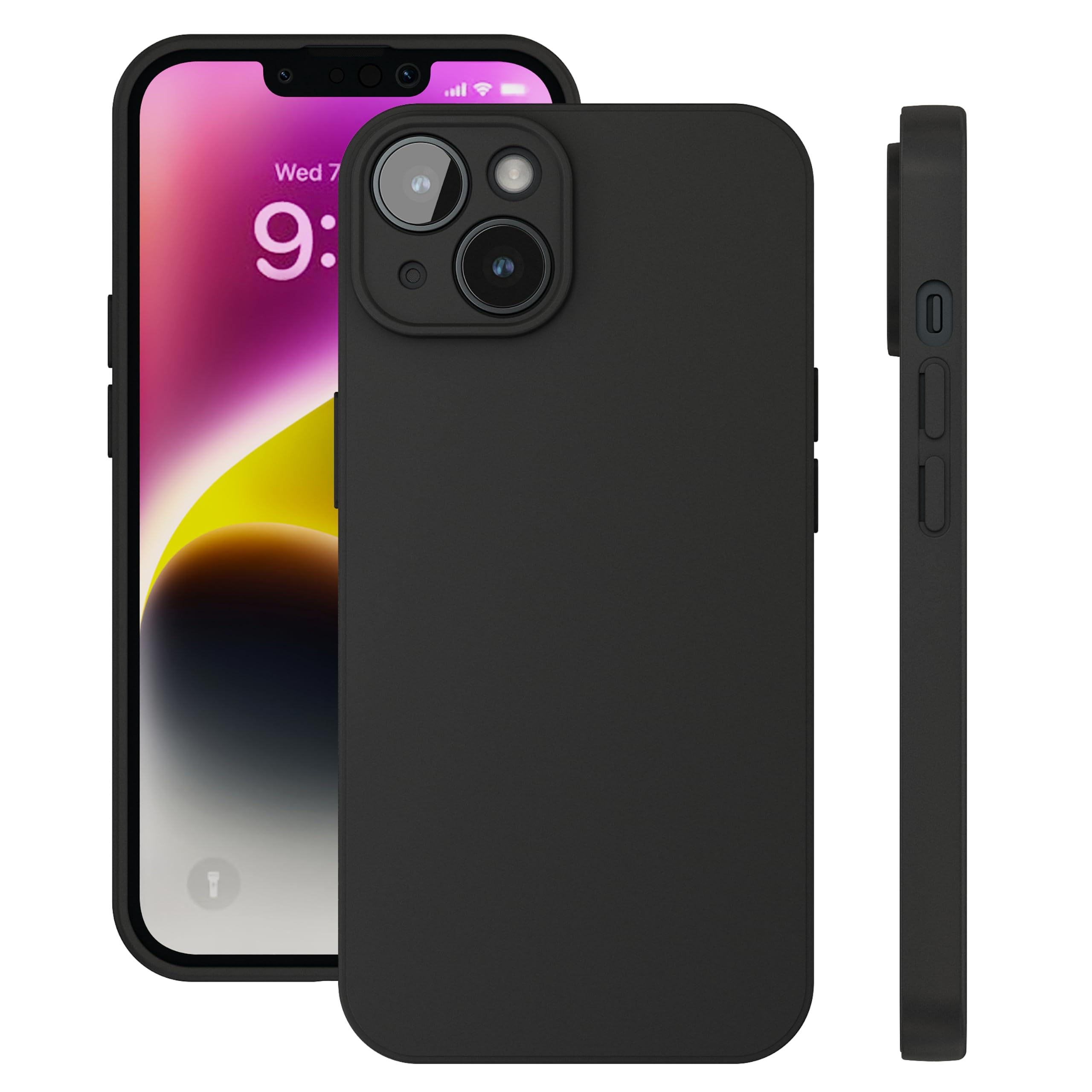 JETech Funda Magnética Para IPhone 14 Plus 6,7 Pulgadas Compatible Con MagSafe, Carcasa Translúcida Mate Trasera Fina Antigolpes (Negro