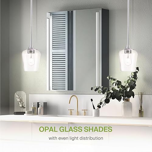 Miniatura 3 de ASD Mini lámpara colgante de techo  Enchufe de bombilla E26 de 60 W 120 V  antioxidante, pantalla de vidrio opal, certificación ETL, iluminación