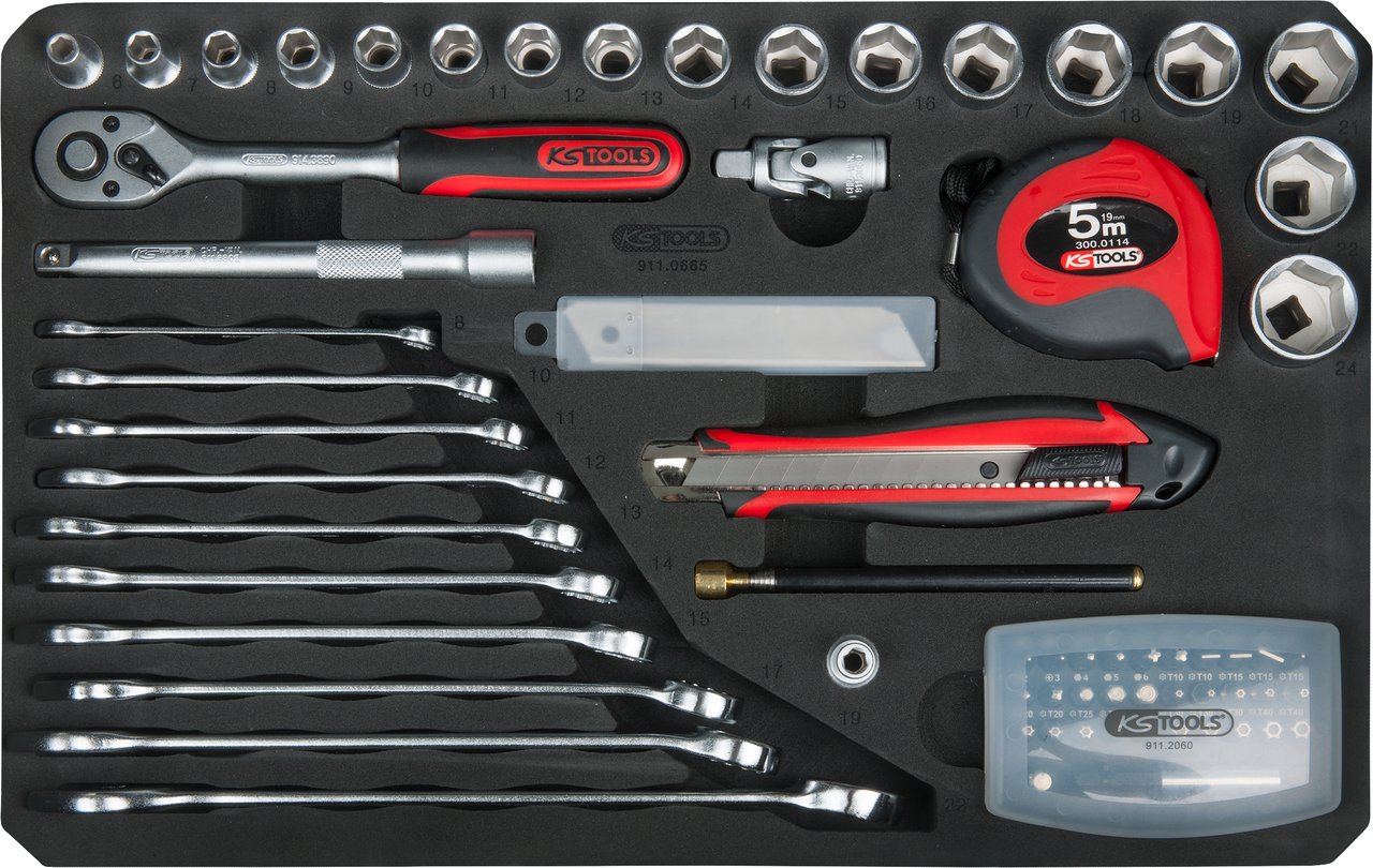 KS Tools 911.0665 3/8" Uniwersalny zestaw narzędzi, 165-szt