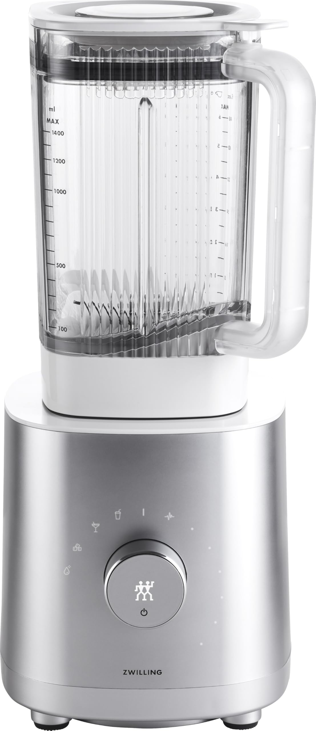 ZWILLING ENFINIGY Standmixer Universal 1.4 Liter, Mixer mit Edelstahl-Kreuzklinge & 1200-Watt-Hochleistungsmotor, Silber