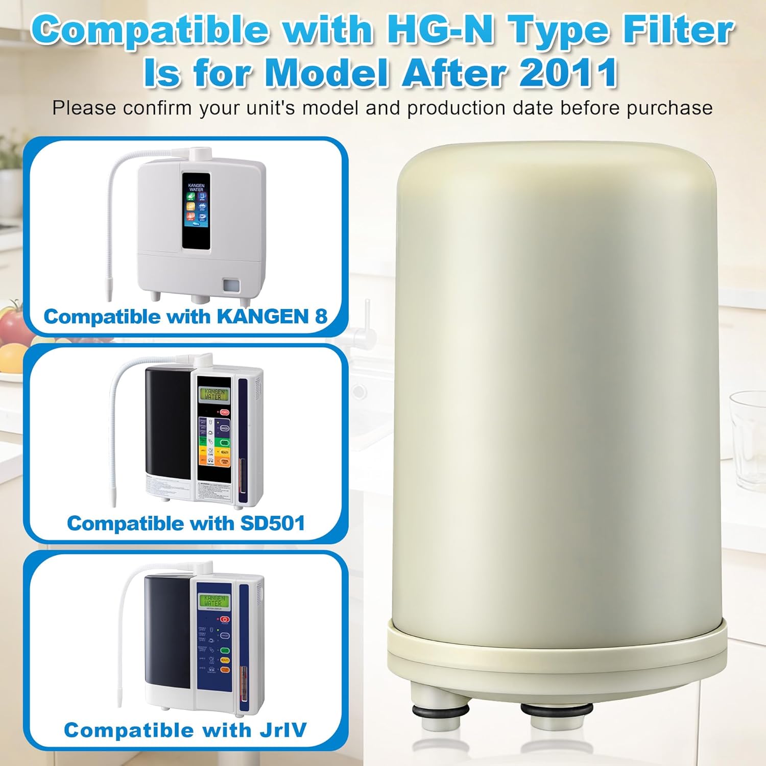 Saillong 1 Pack Premium F8 Water Filter Replacement Cartridge – Compatible with HG-N Type Water Ionizer, Compatible with Enagic Kangen LeveLuk SD501, JrIV, KANGEN 8 (Not Original Type Before 2010)