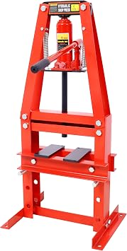 6 Ton Benchtop Hydraulic A-Frame Shop Press with Press Plates Adjustable Working Table Height, Hydraulic Shop Press for Car Repair and Garage D
