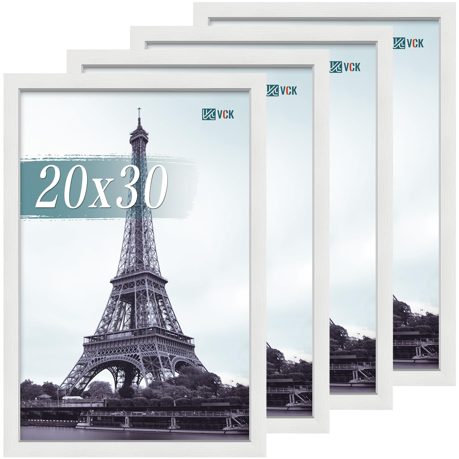 Cadres photo en bois pour affichage mural salon VCK grand format blanc
