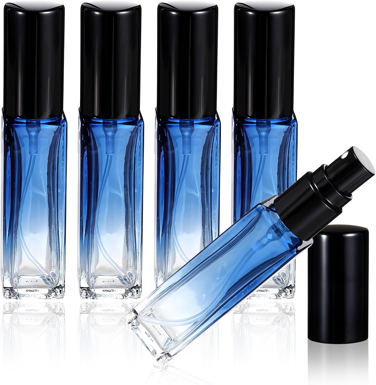 Reizen navulbare parfumfles, 5 stuks 10 ml lege glazen spuitflessen draagbare kleine lekvrije verstuiver verstuiver pomp fles parfumcontainer voor reizen toiletartikelen