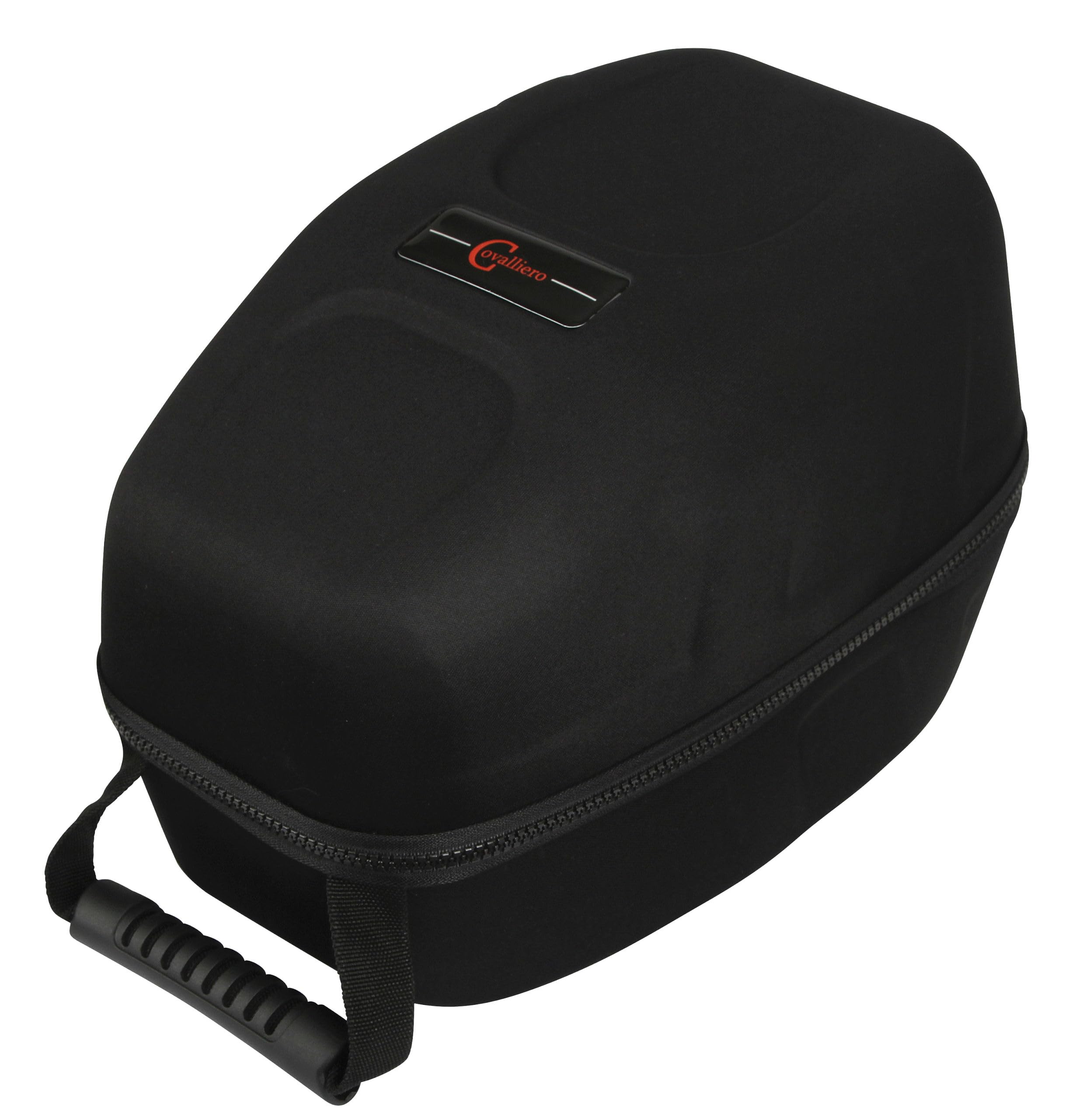 Covalliero Funda para casco, bolsa para casco, para montar a caballo, negra, microfibra, para jinete, talla universal, cremallera perimetral