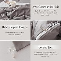 Vista 5 de Juego de funda de edredón de lujo de 2 piezas, incluye 1 funda de edredón y 1 funda de almohada a juego, ultrasuave y de fácil cuidado, cierre