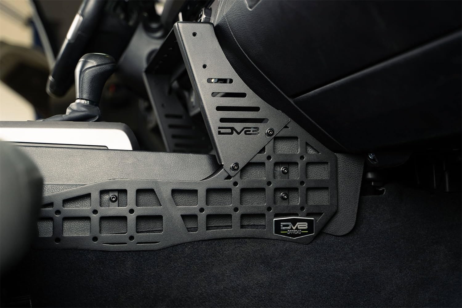 DV8 Offroad Center Console Molle Panels & Device Mount for 2016-2023 Toyota Tacoma 3rd Gen | Mount for Cell Phone, GPS, Radio, & Other Accessories | Automatic & Manual Transmissions