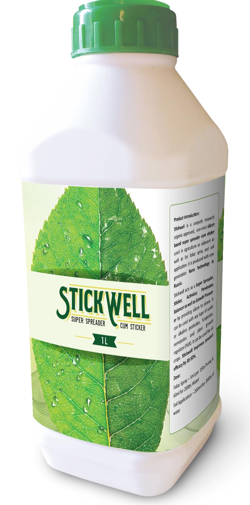 SUNFIELD Agro Stickwell - Silicon based Super Spreader cum Sticker - Performs 5 roles as Spreader, Sticker, Activator, Penetrator and Balancer - Foliar Spray Additive - 250ml Pack