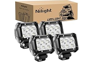 Nilight 4PCS 18W 24V/12V Ultra Bright LED Pods Flood Light Off Road...