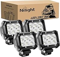 Nilight 4PCS 18W 4-Inch Flood LED Pods - 1260LM Off-Road Fog Driving Work Lights for ATV UTV Truck SUV Boat, IP67 Waterproof 12V/24V