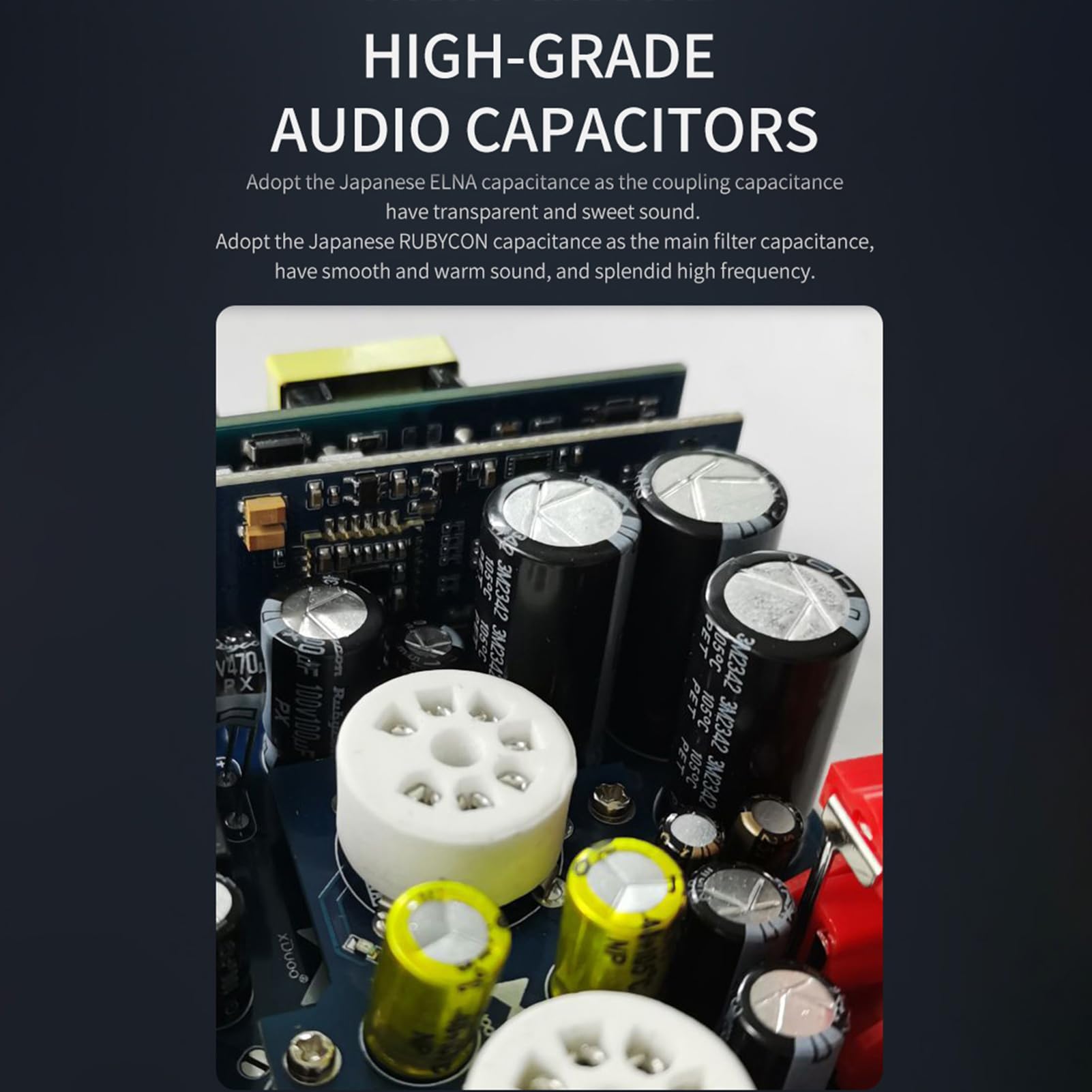 Dpofirs Amplificatore per Cuffie Valvolare USB MH 02, DAC 32 Bit/384 KHz, Uscita 1300 MW con Chip CS43131 Doppio Tubo 6J1 per Audio Hi-Fi, di Festa per Audiofili Amanti della Musica