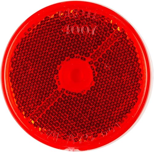 40072-5 Reflector adhesivo redondo rojo de 2 12"