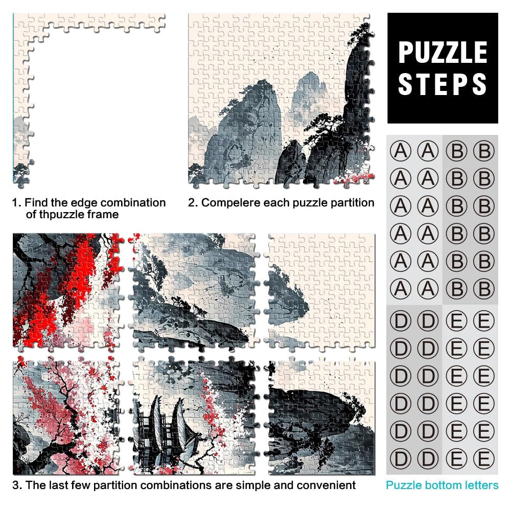 Japońska świątynia górska 1000 sztuk puzzle dla nastolatków redukcja stresu ciekawy prezent urodzinowy, prezenty, sztuka ścienna 38x26cm