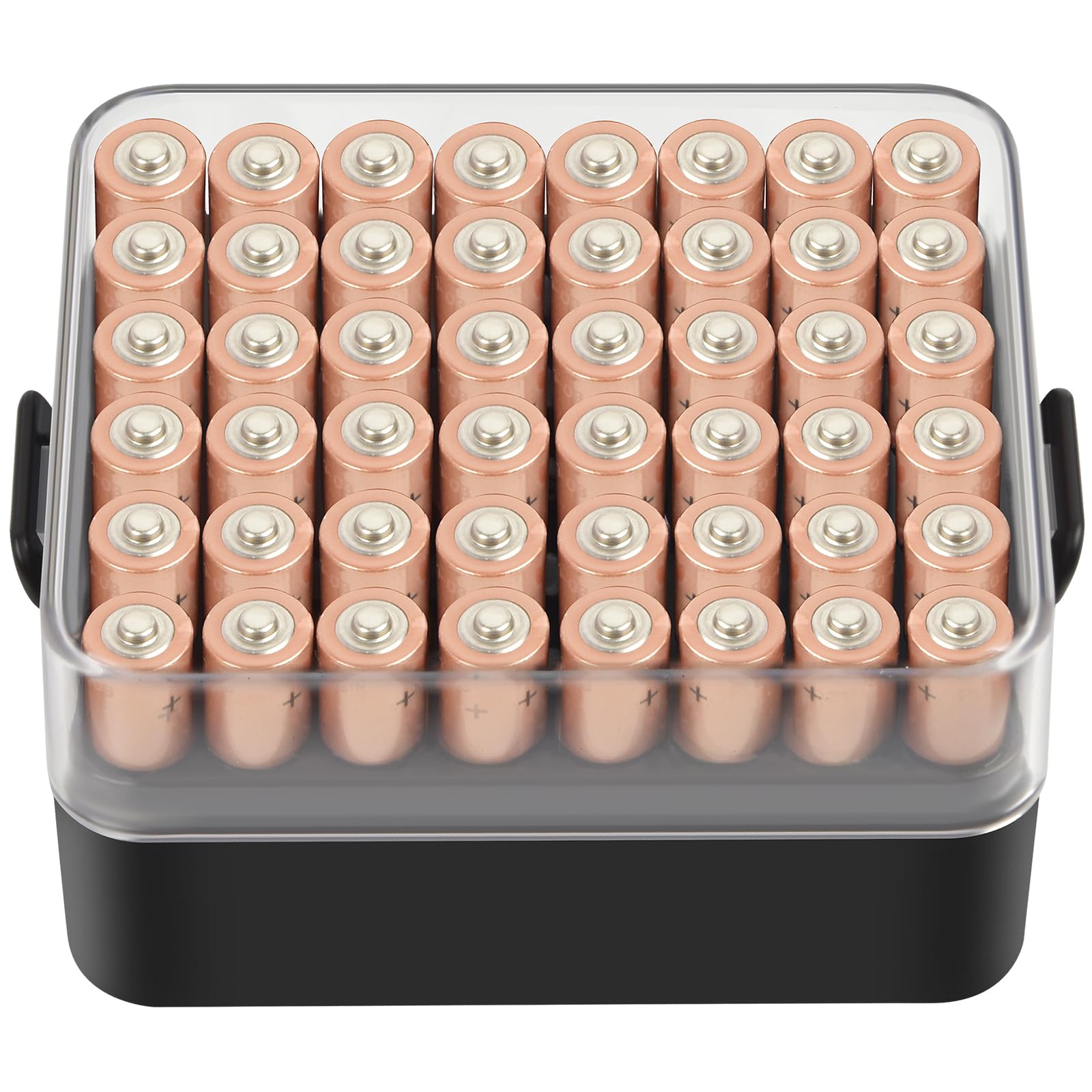 ALCYON Clear Plastic Battery Organizer Storage Case for 48 AAA Batteries
