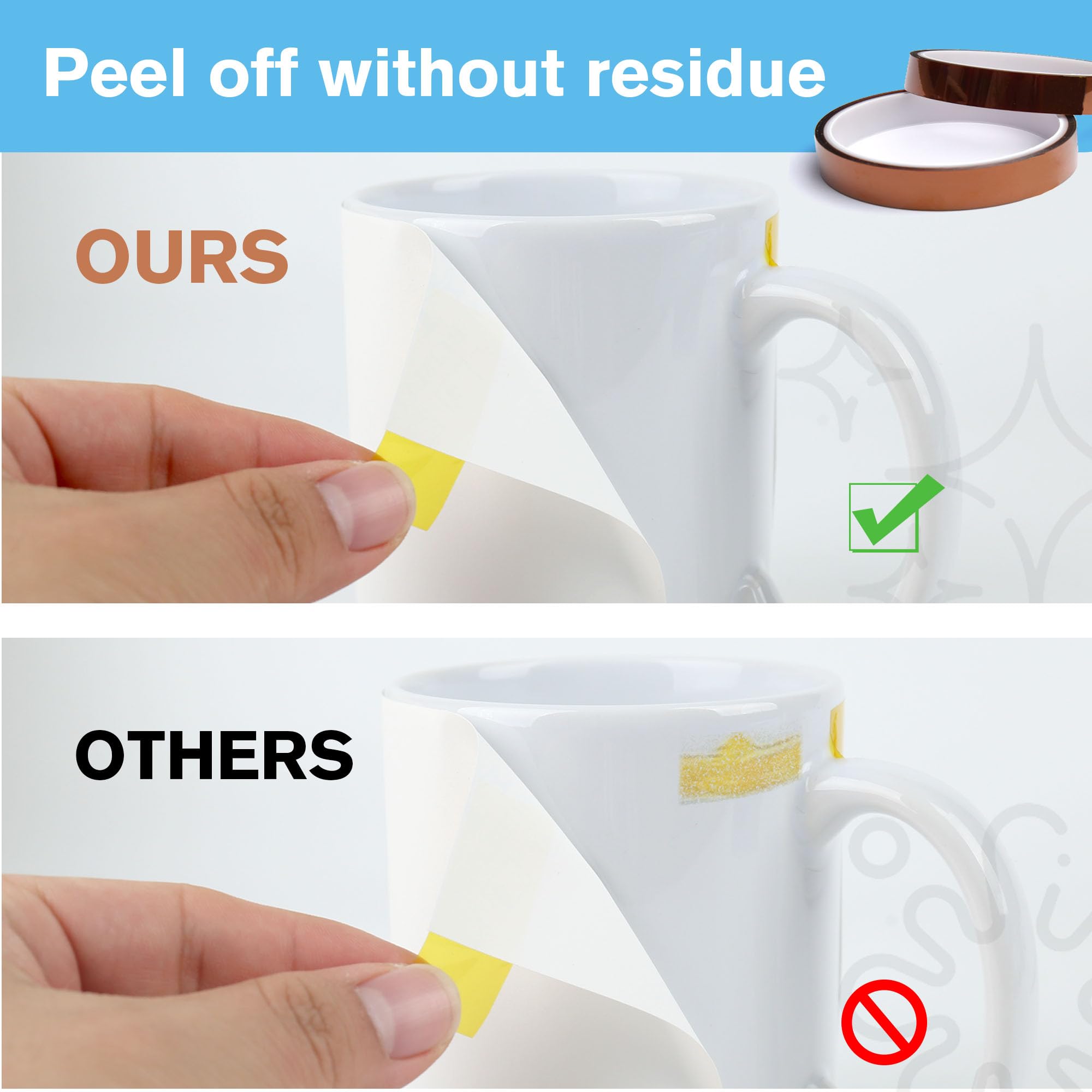 A-SUB Heat Resistant Tape for Sublimation,No Residue 2 Rolls 10mmX33m 108FT,Heat Transfer High Temperature Tape for Heat Press - Walmart Supplies