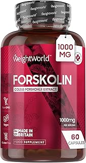 Forskolin Capsules 1000mg - 60 Vegan Capsules - Coleus Forskohlii Extract - Keto & Low Carb Diet Friendly Supplement for Men & Women - Allergen & GMO-Free
