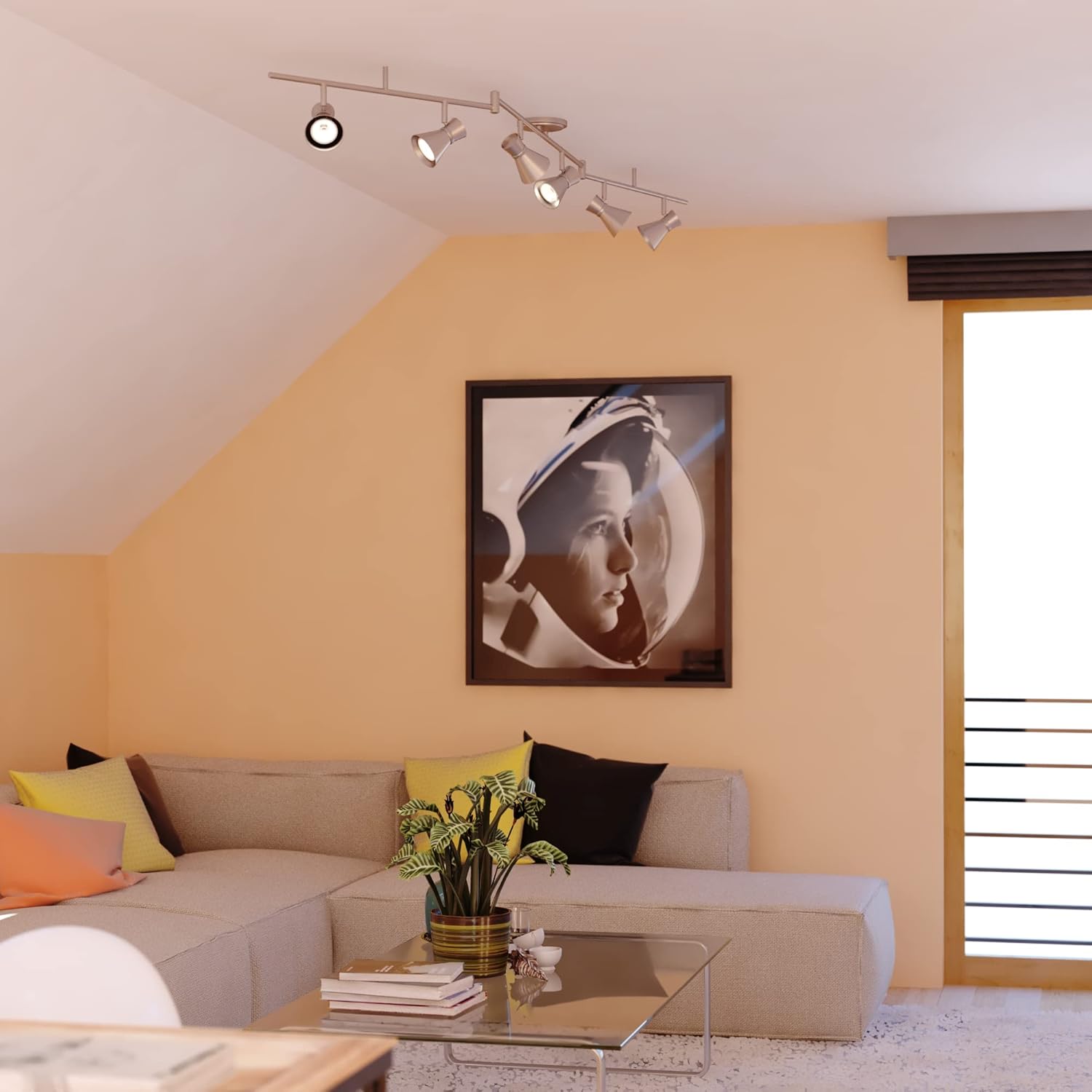 VAXCEL Alto 6-Light LED Ceiling Spot Light installed on a ceiling