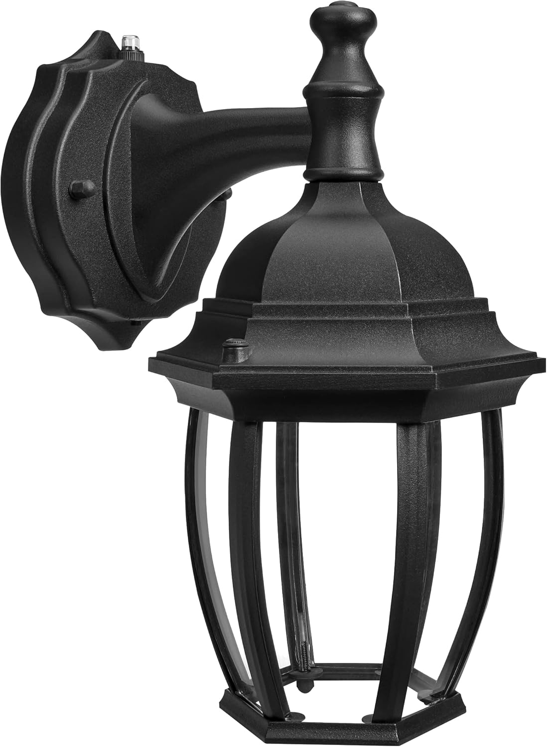 Maxxima LED Outdoor Wall Light - Black Coach Light Fixture with Clear Glass, Photocell Sensor, 830 Lumens, 3 CCT 3000K/4000K/5000K, Dusk to Dawn Lighting for Porch, Garage, and Front Door