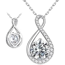 MOOSEA Valentines Day Gifts for Her - 1-3 ct Infinity Moissanite Necklace, Lab Created Moissanite 925 Sterling Silver Necklace, Anniversary Birthday Gifts for Women Wife Mom Girlfriend