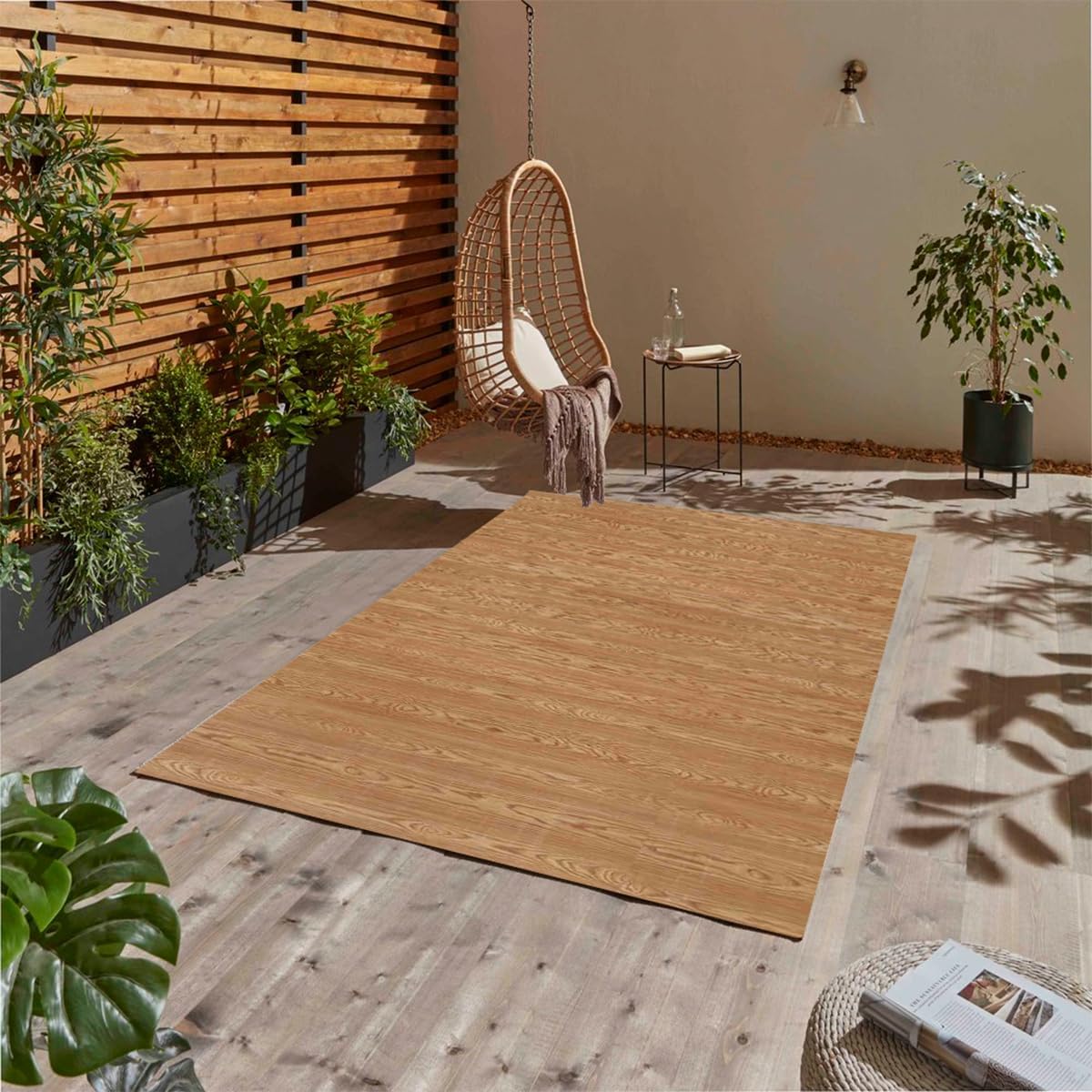 Amazon.com: Vintage 3D Brown Outdoor Rug Modern Farmhouse Washable Area ...
