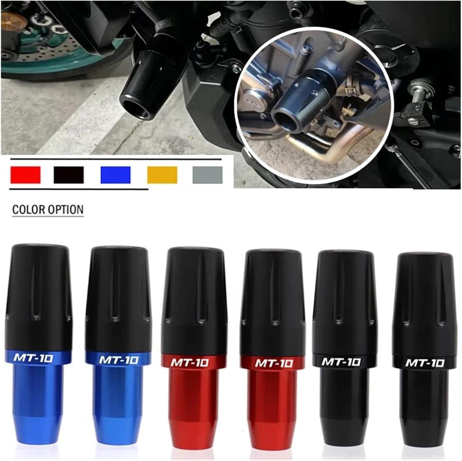 Anti Crash Pad Protector Motorcycle Accessories Frame Sliders Protectors For Yamaha MT-10 / MT-10 SP/FZ-10/2016-2023 Accessories(Black)