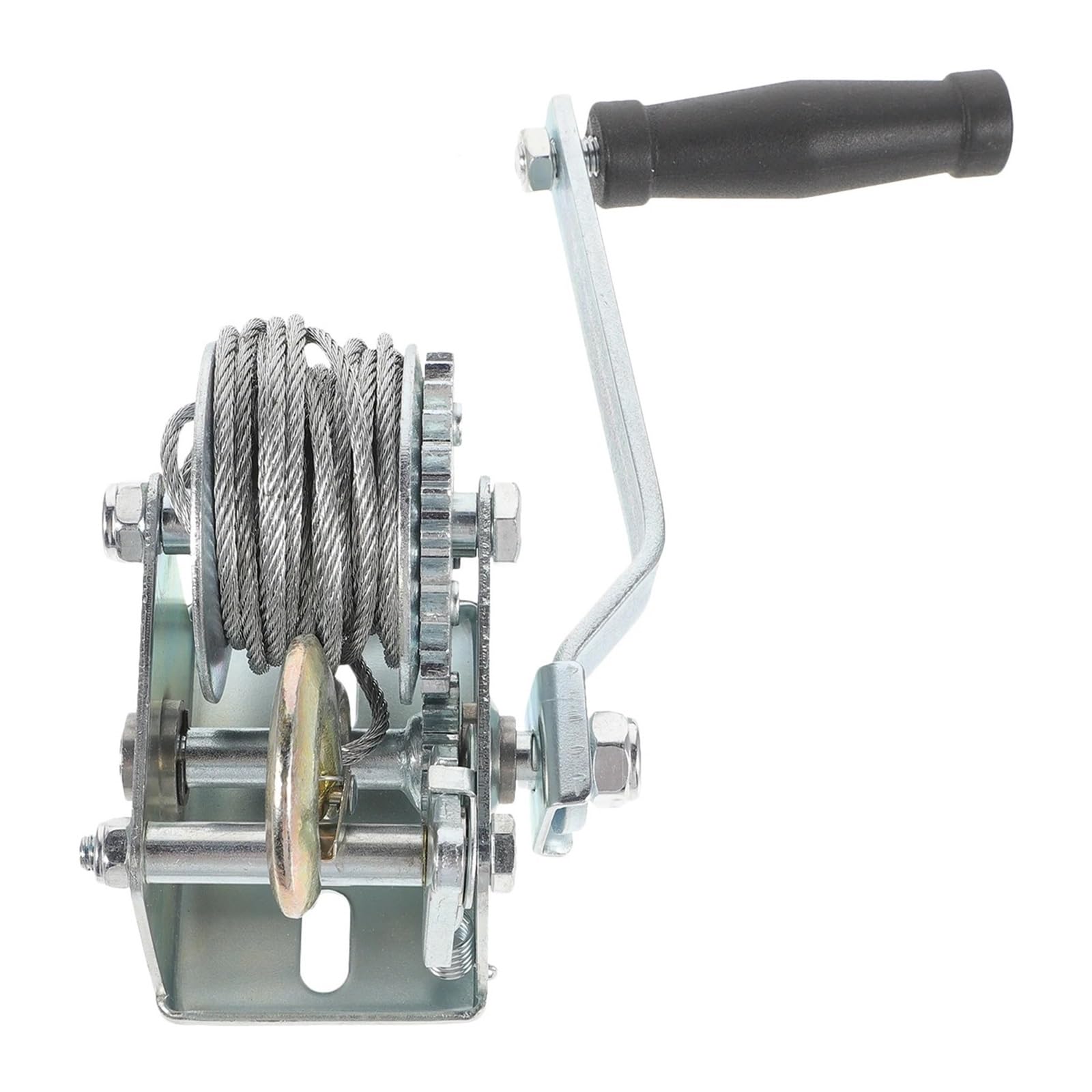 Argano manuale manuale con cavo metallico, paranco portatile resistente per traino e sollevamento