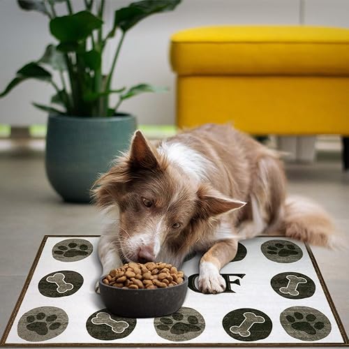 Miniatura 7 de Yinuomo Tapete de alimentación para perros, absorbente de agua, mantel individual antideslizante para mascotas, cuenco y agua, lavable a máquina