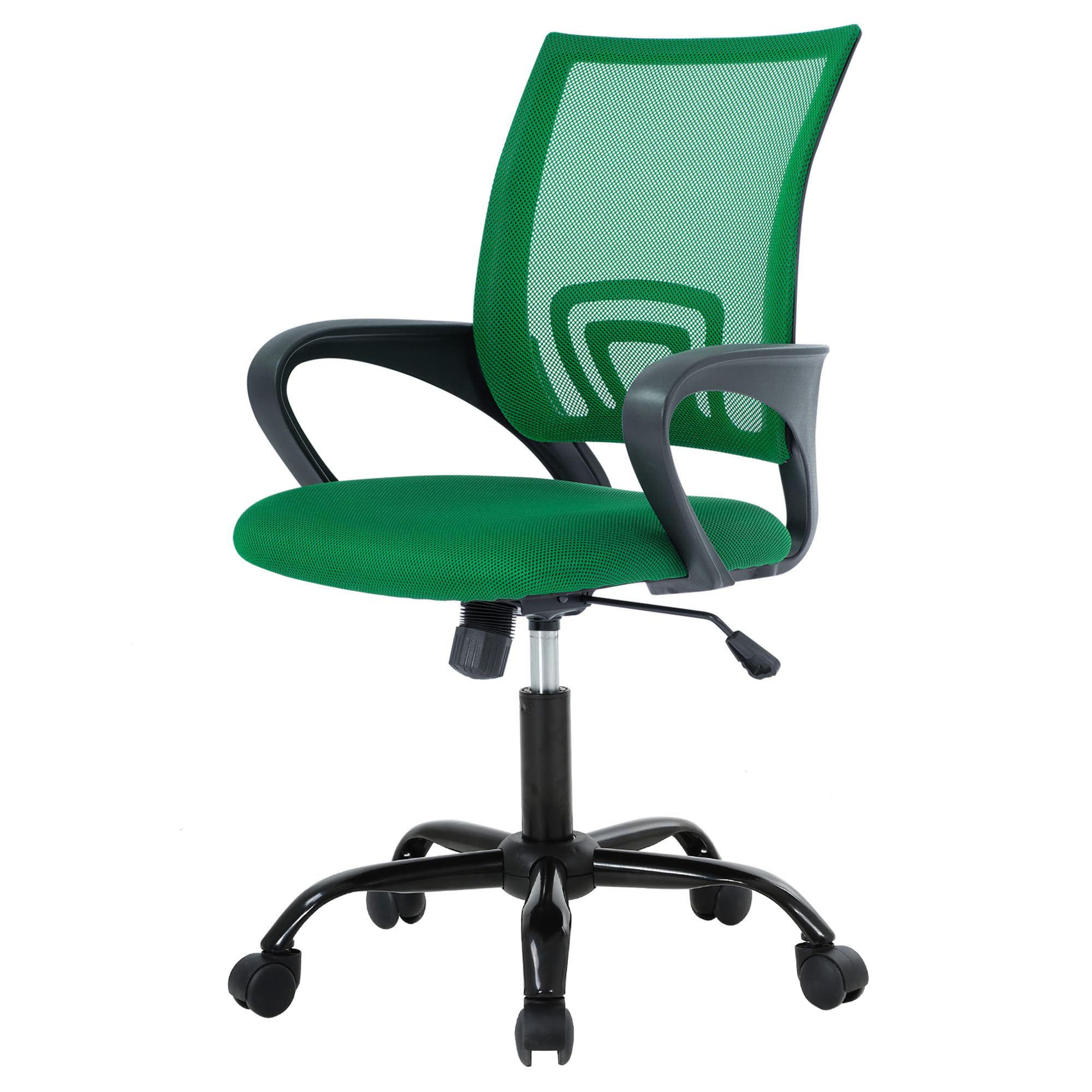 PayLessHere Office Computer Chair Ergonomic Cheap Desk Chair Adjustable Comfortable Mid Back Task Rolling Swivel with Lumbar Support for Home Office (Pack of 1, Green)